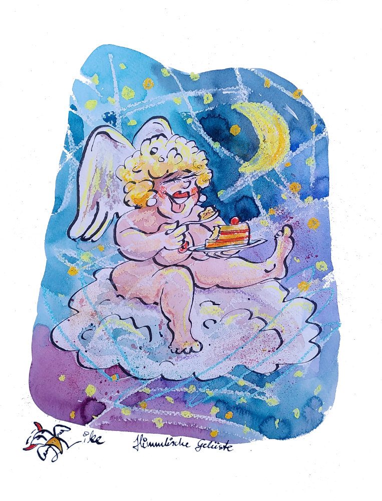 Engel ist Torte himmlische Gelüste live Painting künstlerische Unterhaltung