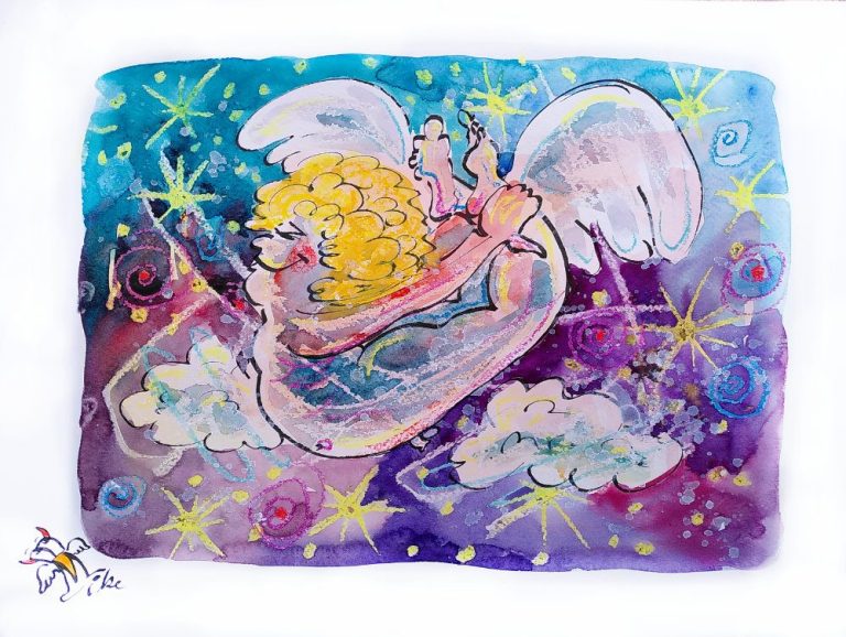 Yogaengel live Painting künstlerische Unterhaltung Karikatur Illustration