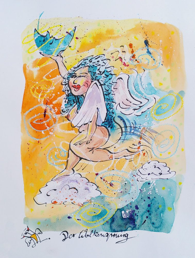 Meerjungfrau live Painting künstlerische Unterhaltung Karikatur Illustration